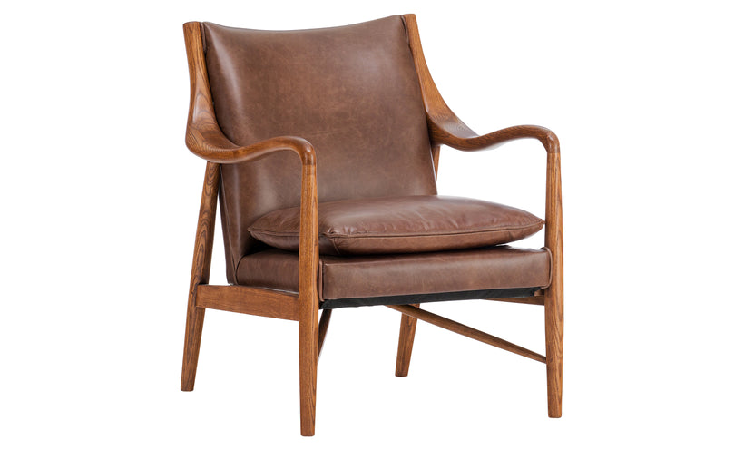 Kiannah Brown Leather Club Chair